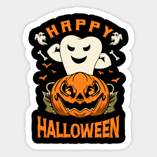 Dental Spooky Happy Halloween Dentist Sticker